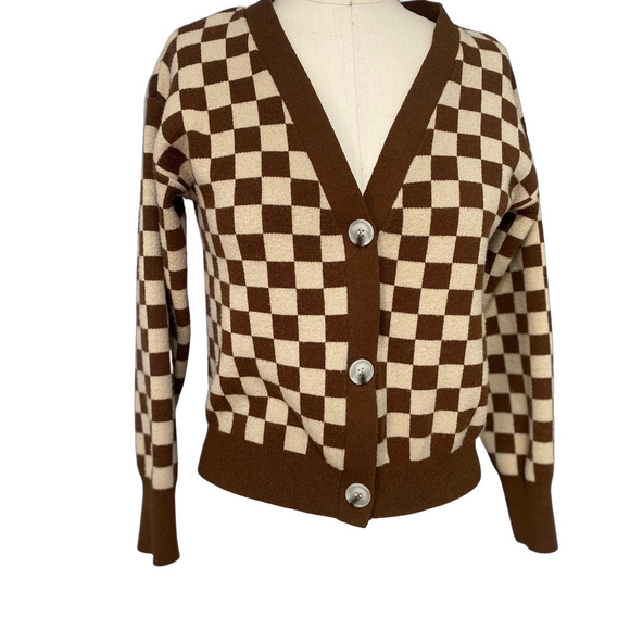 Urban Outfitters Sweaters - Urban Outfitters Checkered cardigan Sweater, Size Small Willow & wind
